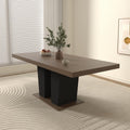 Spaco 78 Expandable Dining Table for 4-10 People with Double Sturdy Pedestal Base, Modern Rectangle Dining Table for Kitchen, Dining Room, Black