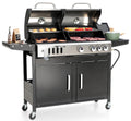 MF Studio Gas and Charcoal Grill Combo Dual Fuel 3-burner 37,000 BUT BBQ Grill with Side Burner