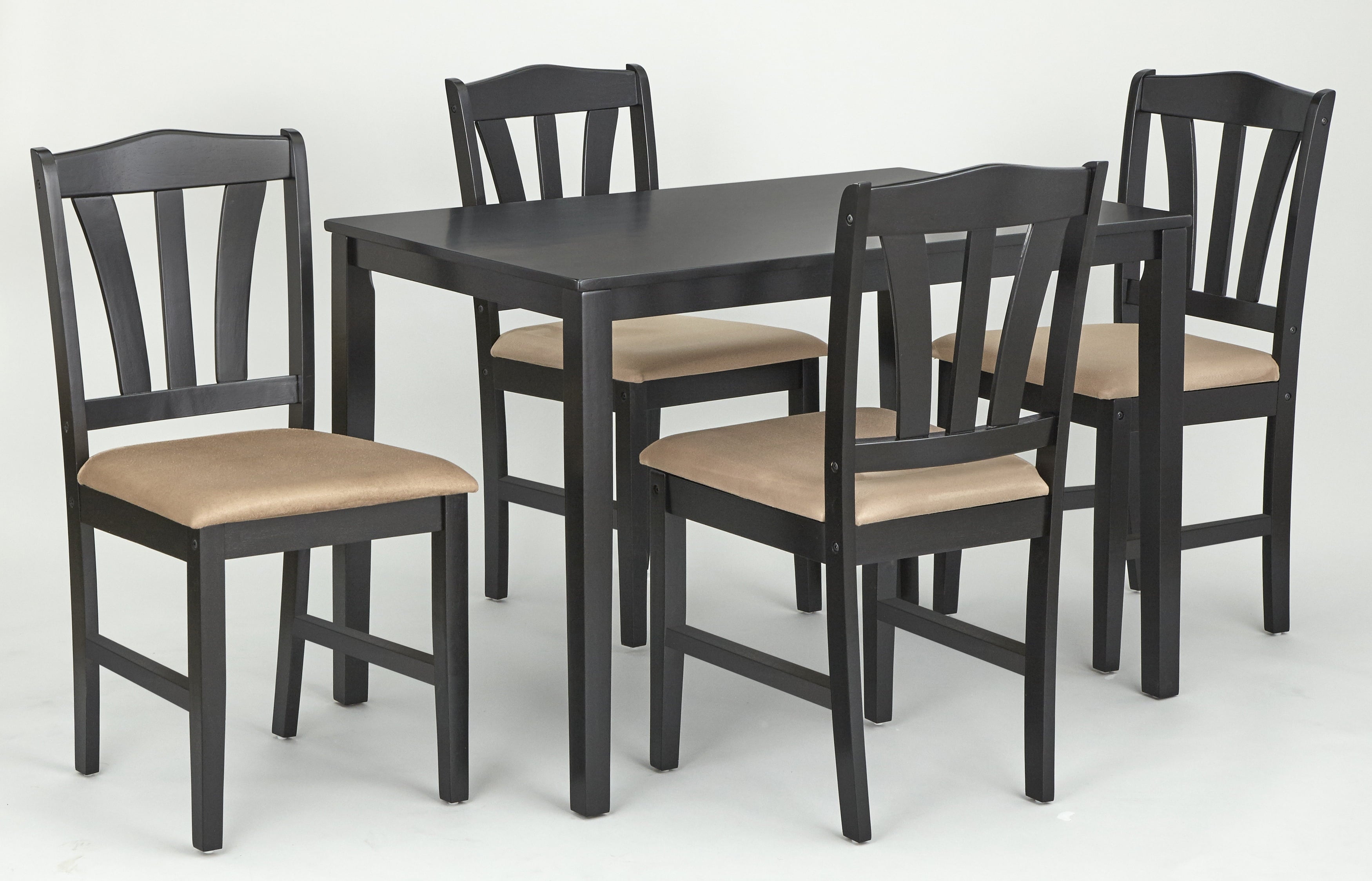 TMS Metropolitan 5-Piece Wood Farmhouse Upholsered Dining Set with Table and Chairs, White