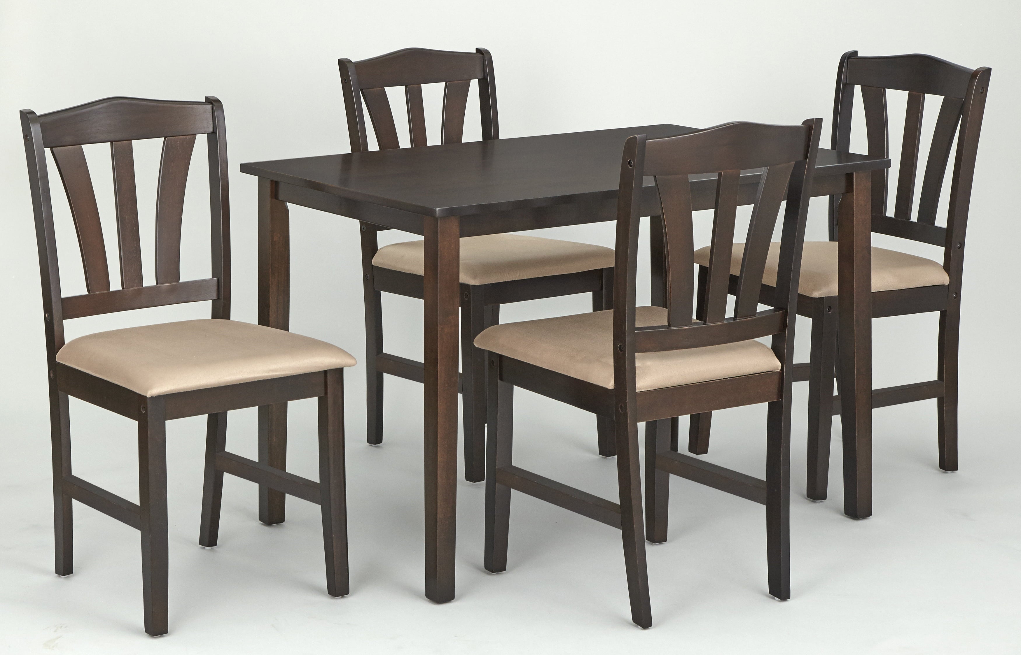 TMS Metropolitan 5-Piece Wood Farmhouse Upholsered Dining Set with Table and Chairs, White