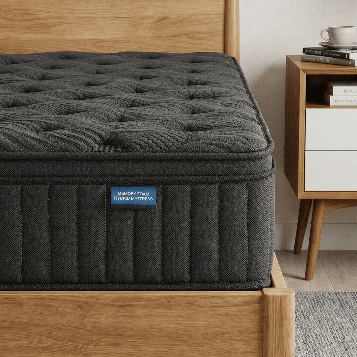 Trujae 12 inch Queen Mattress in a Box, Gel Memory Foam Hybrid Mattress with Pocket Coils, Medium Firm Comfort, Pressure Relief