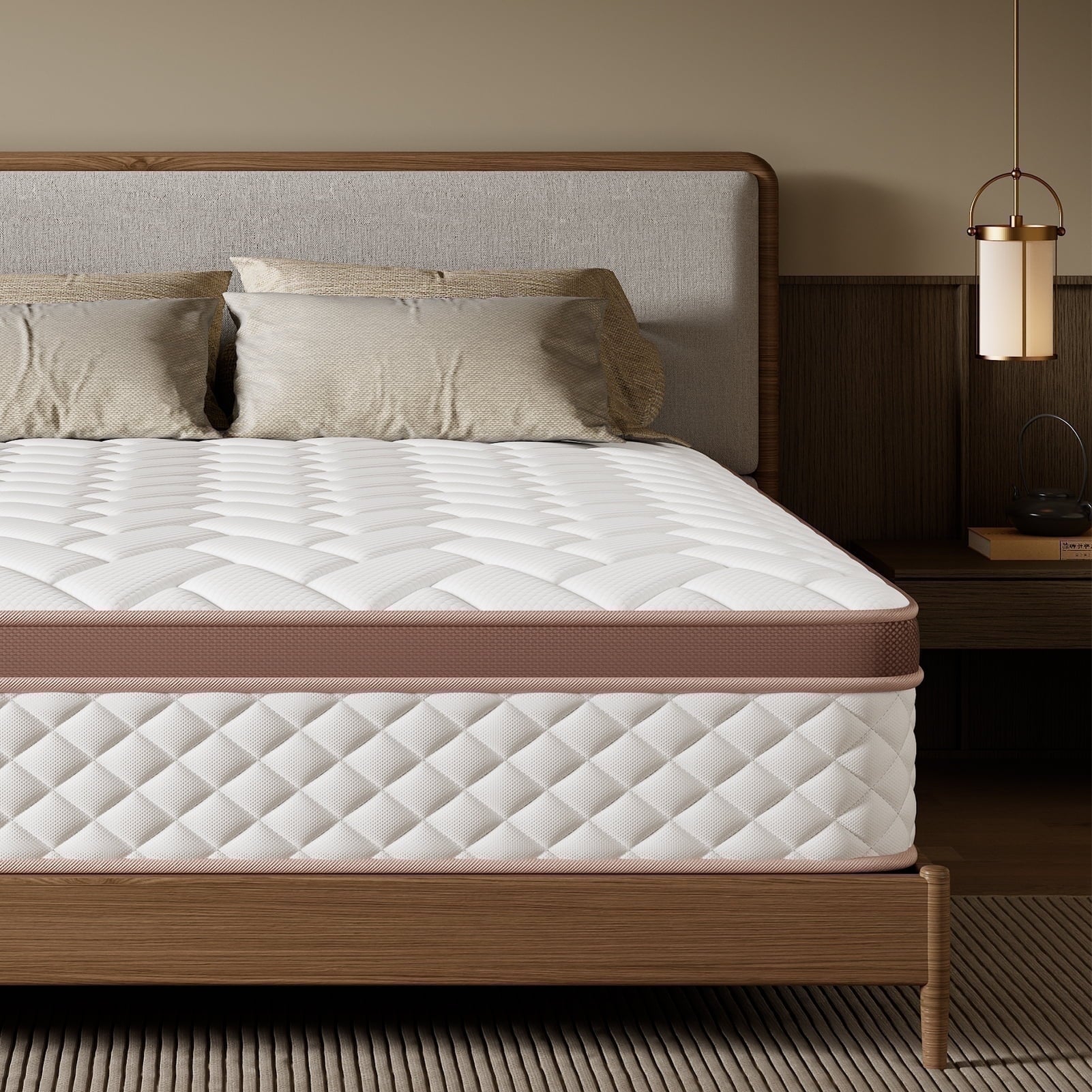 Mronae 12 Full Mattress,Black Cooling Gel Memory & Spring Hybrid Medium Comfort Full Size Mattress in a Box,Audlt,CertiPUR-US
