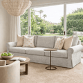 Vorthio 3-Seater Farmhouse Sofa, Deep Seat Couch with High Back Support, Removable Washable Cover, Grey