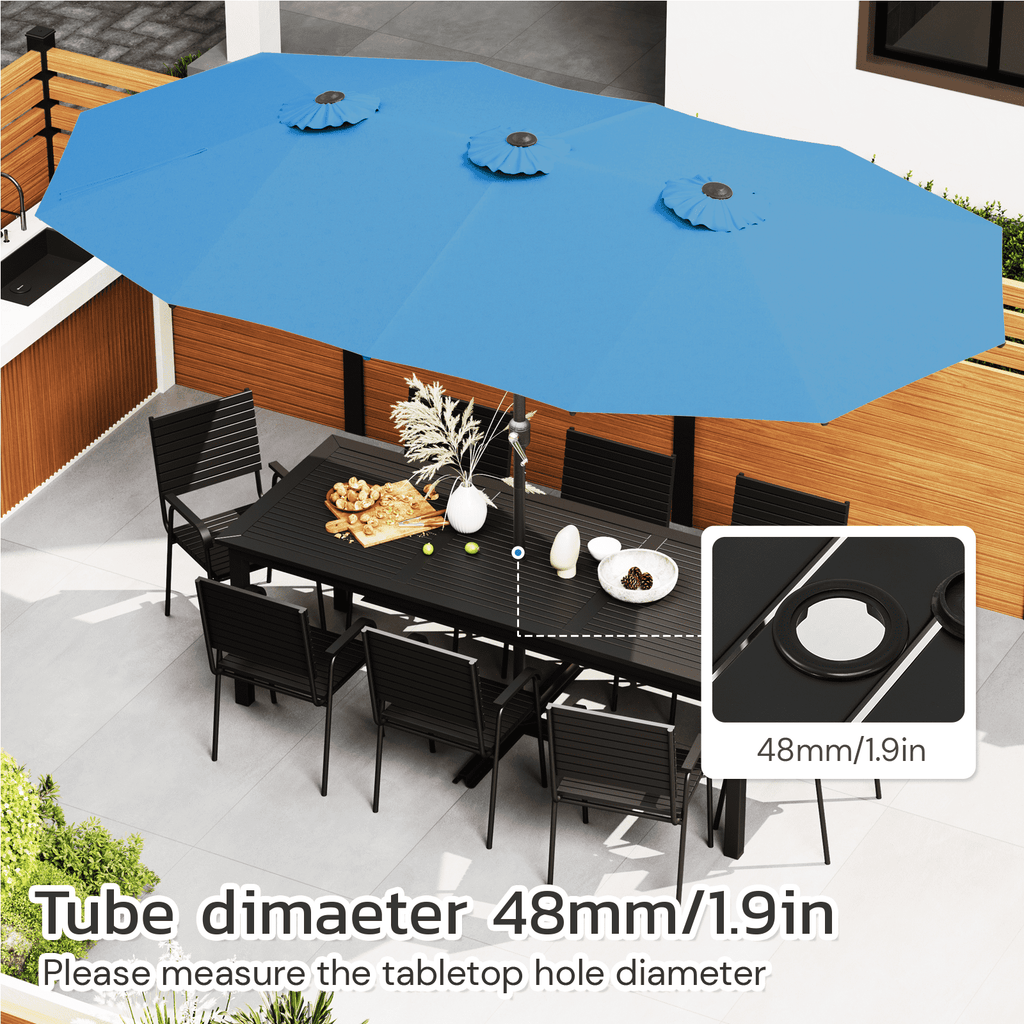 AECOJOY 10x10ft Outdoor Cantilever Patio Umbrella with Base, 360° Tilt & Rotate, Beige