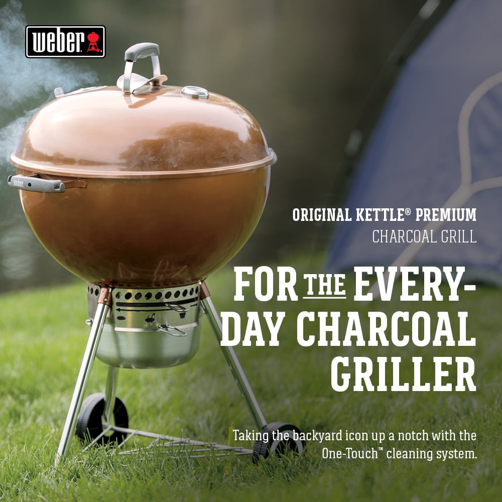 Weber Original Charcoal Grill, 22 Inch Premium Kettle Charcoal Grill, Black