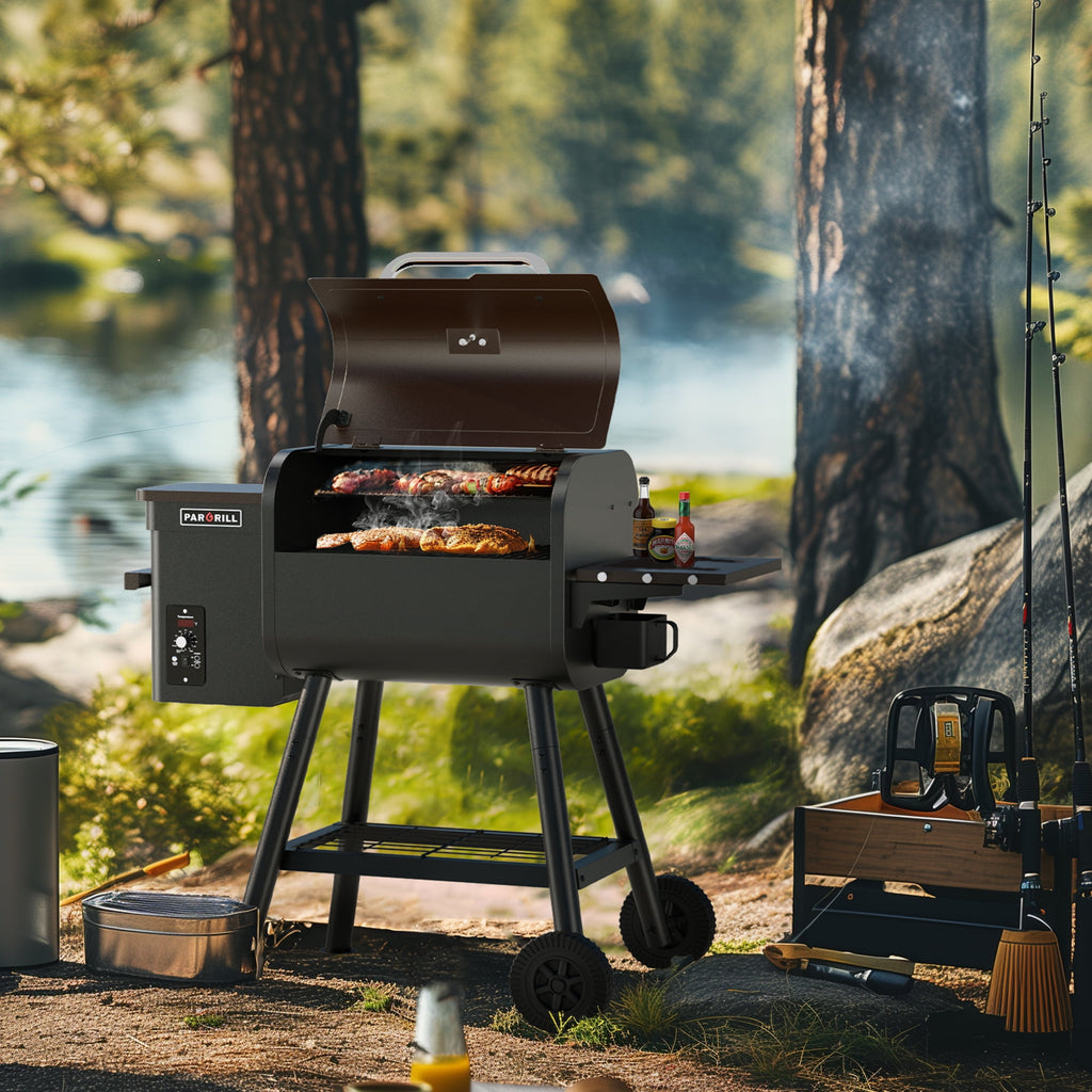 PARGRILL 467 sq.in Wood Pellet Grill & Smoker, BBQ Grill with Auto Temperature Control, for Outdoor Cooking, Patio and Backyard, Bronze Black