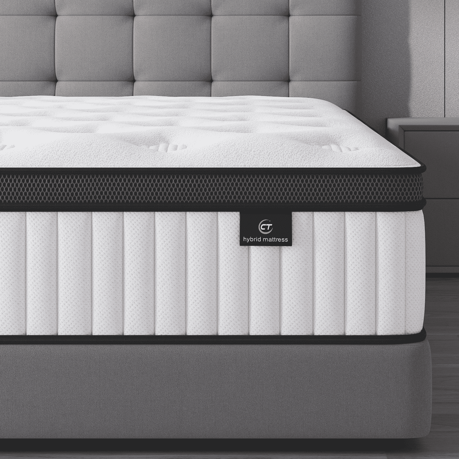 Madevos Queen Mattress in a Box, 10 inch Memory Foam individual Pocket Spring Hybrid Mattress - Medium Firm Support with Soft & Breathable