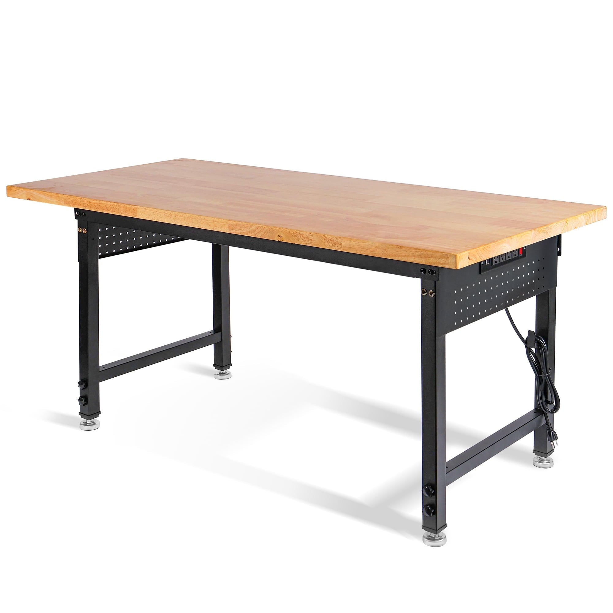 MUWOOD 96x24 Large Workbench with Power Outlets, 5000 LBS Load Capacity Work Benches for Garage, Workshop, Office, Home, Woodworking