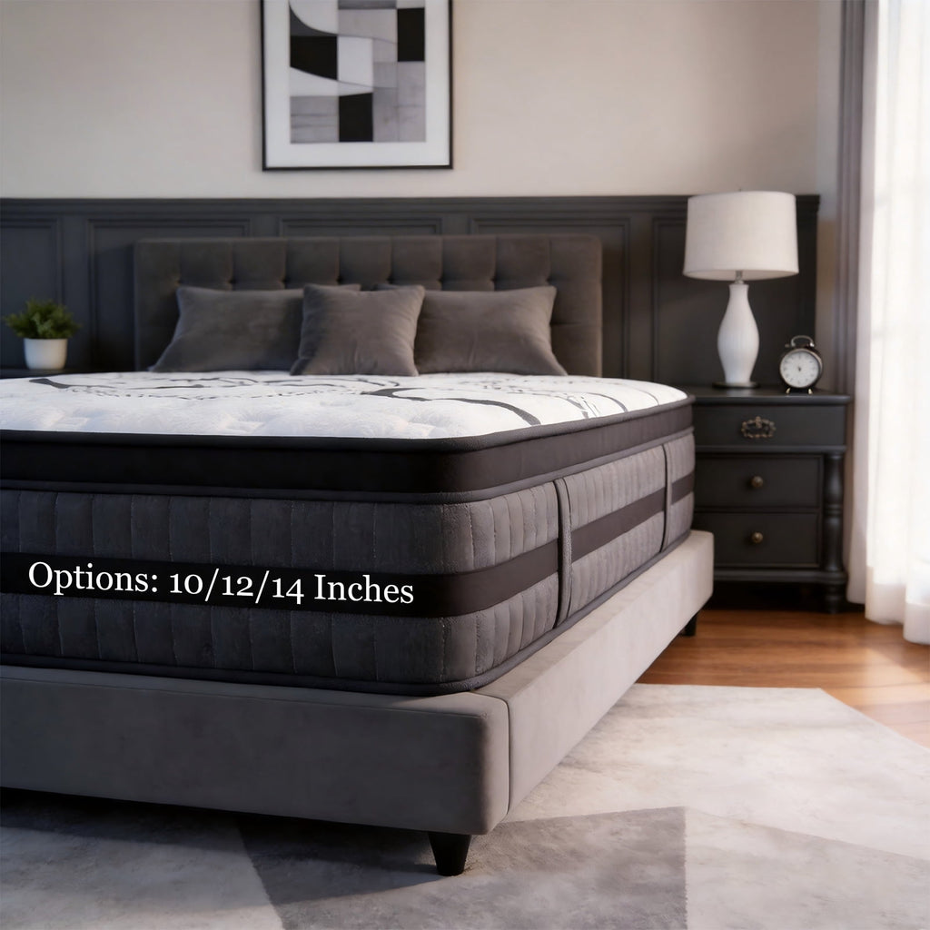 NightyNight Firm Queen Mattress 12 Inch Hybrid Mattress Queen Size Bed in a Box for Back Pain Relief and Cool Sleep with Gel Foam, OEKO-TEX STANDARD 100 and CertiPUR-US Certified