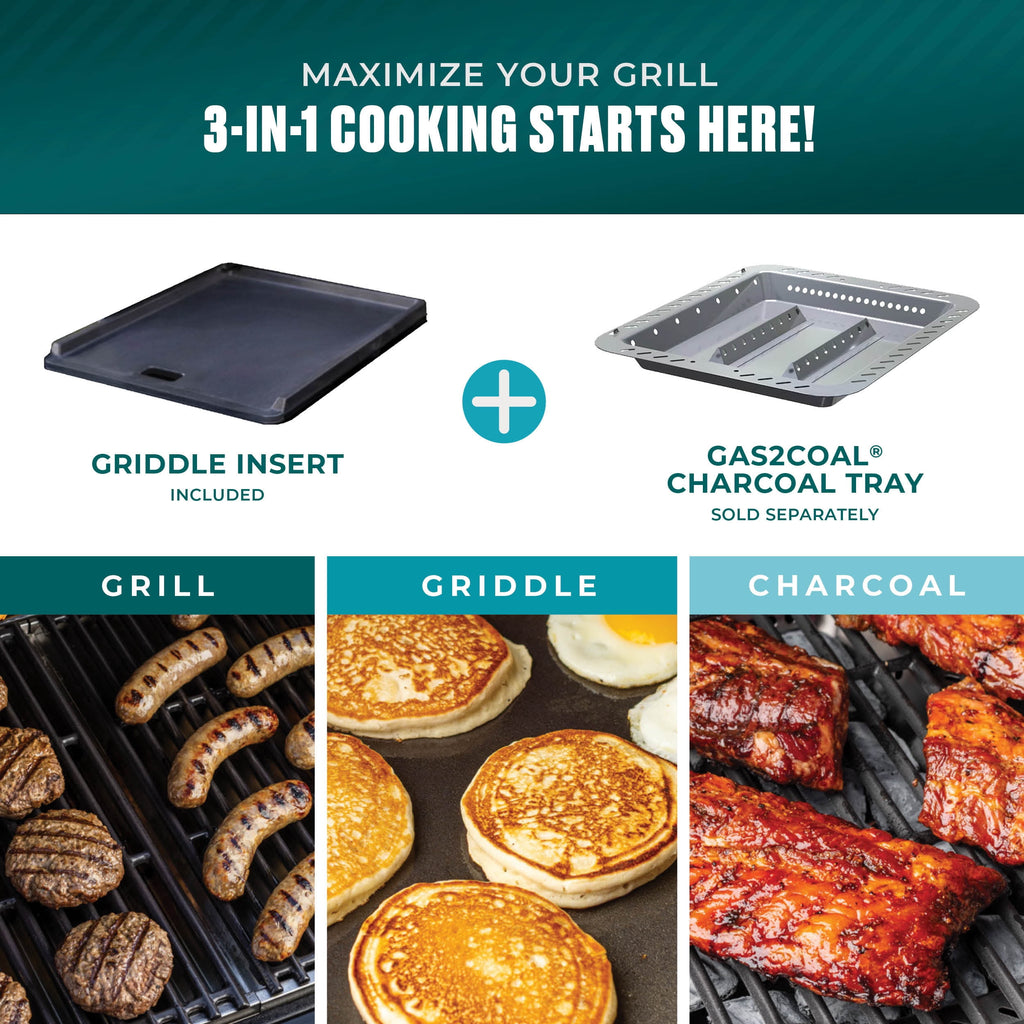 Charbroil Gas Grill, Performance Series FlavorMax 5 Burner Grill with Side Burner and Griddle, Black