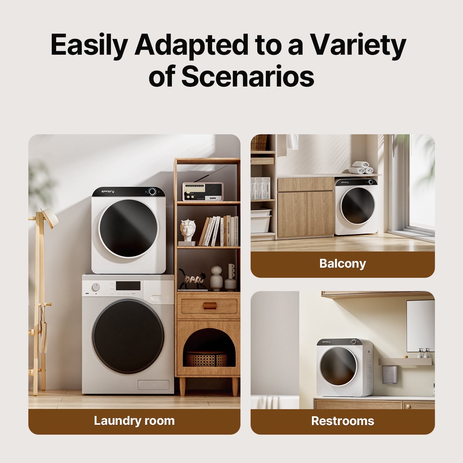 EFFIDRY 110V Portable Clothes Dryer 830W Compact Laundry Dryers 2 cu.ft Electric Machine with Stainless Steel Tub for Apartment,RVs,Dorms,12LBS drying machine Clothing Dryer secadora portatil de ropa