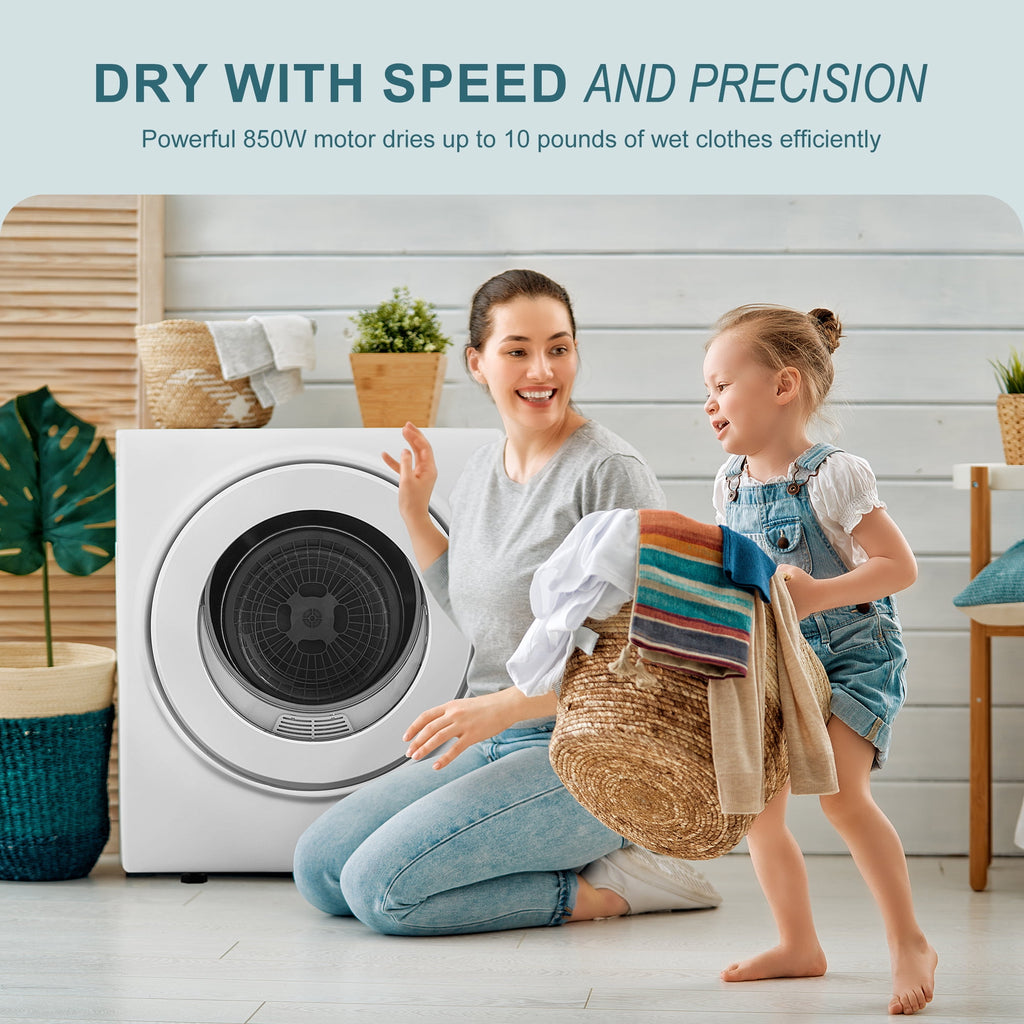 Simzlife 1.6 Cu. ft. Portable Clothes Dryer, Electric Compact Dryer Machine, 19.5 in W, 23.6 in H