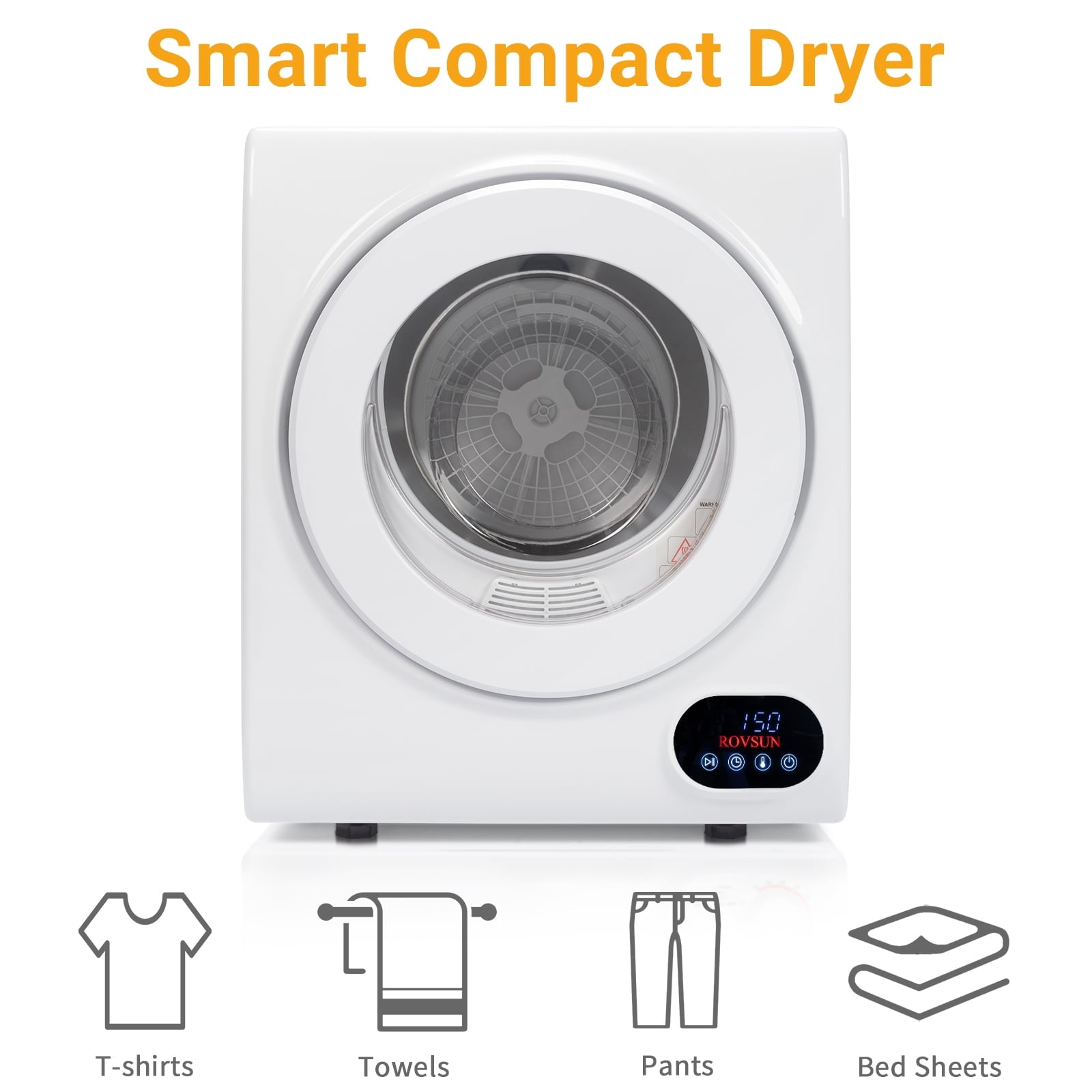RovSun 110V White Stainless Steel Electric Tumble Dryer