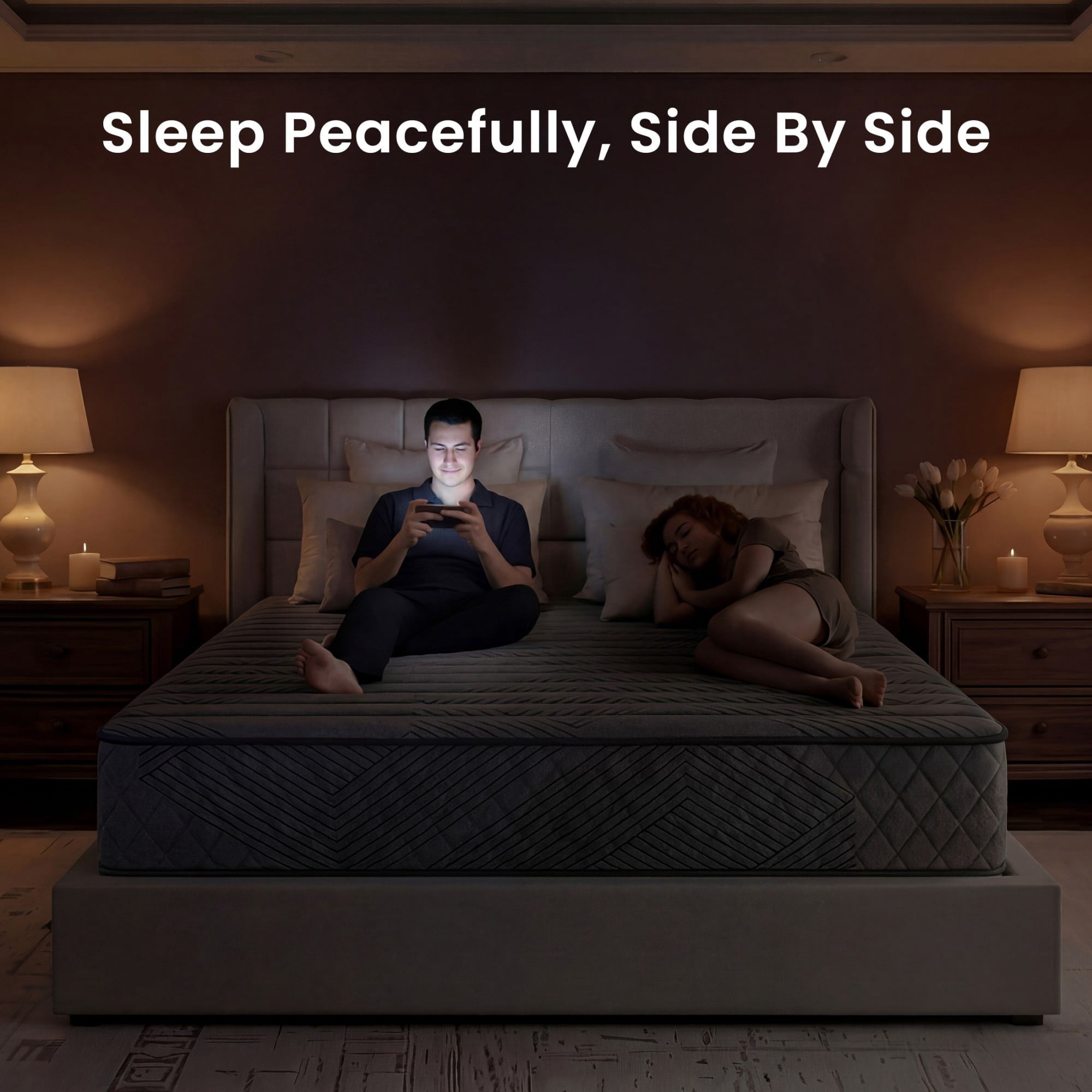 POSMOND Queen Mattress 10 inch Hybrid Mattress in a Box with Pocket Spring & Memory Foam, Medium Firm Mattresses for Back & Stomach Sleepers, CertiPUR-US Certified