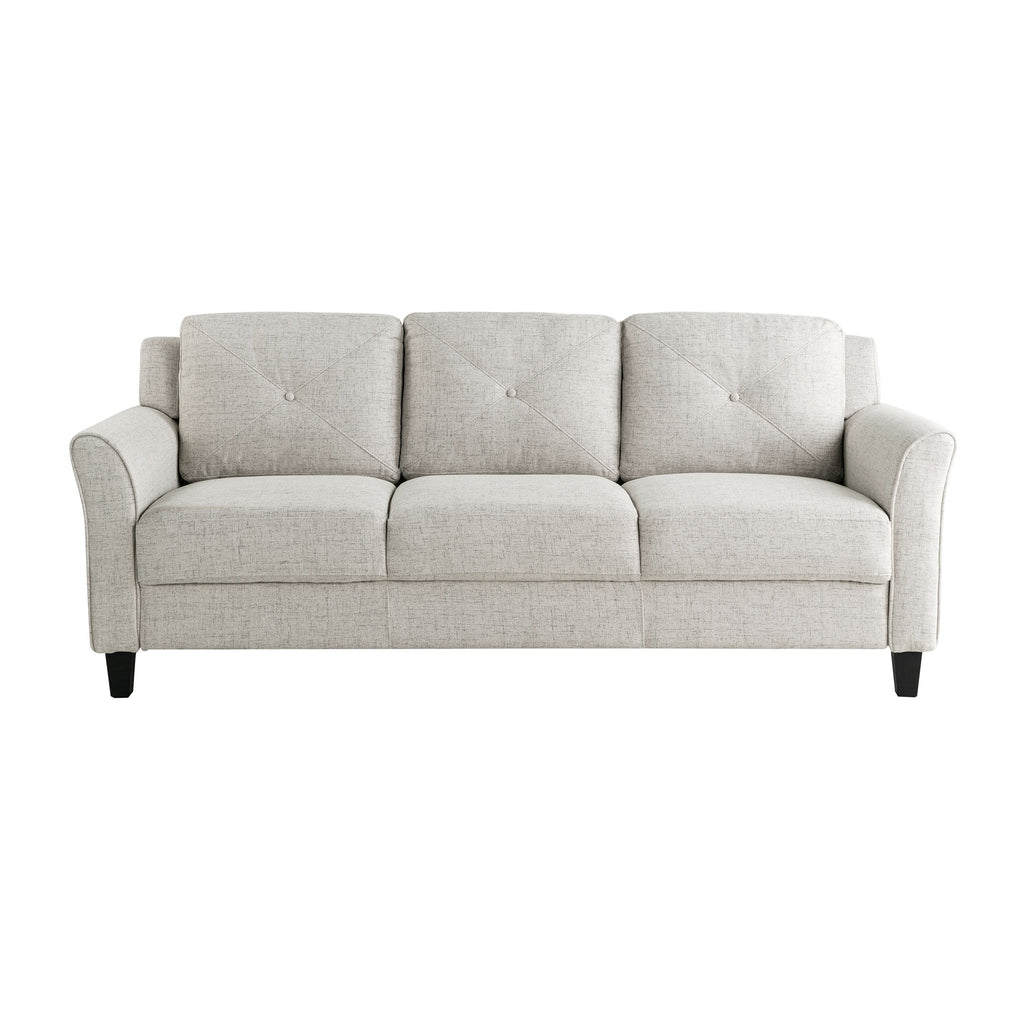 Lifestyle Solutions Taryn Curved Arms Sofa, Black Fabric
