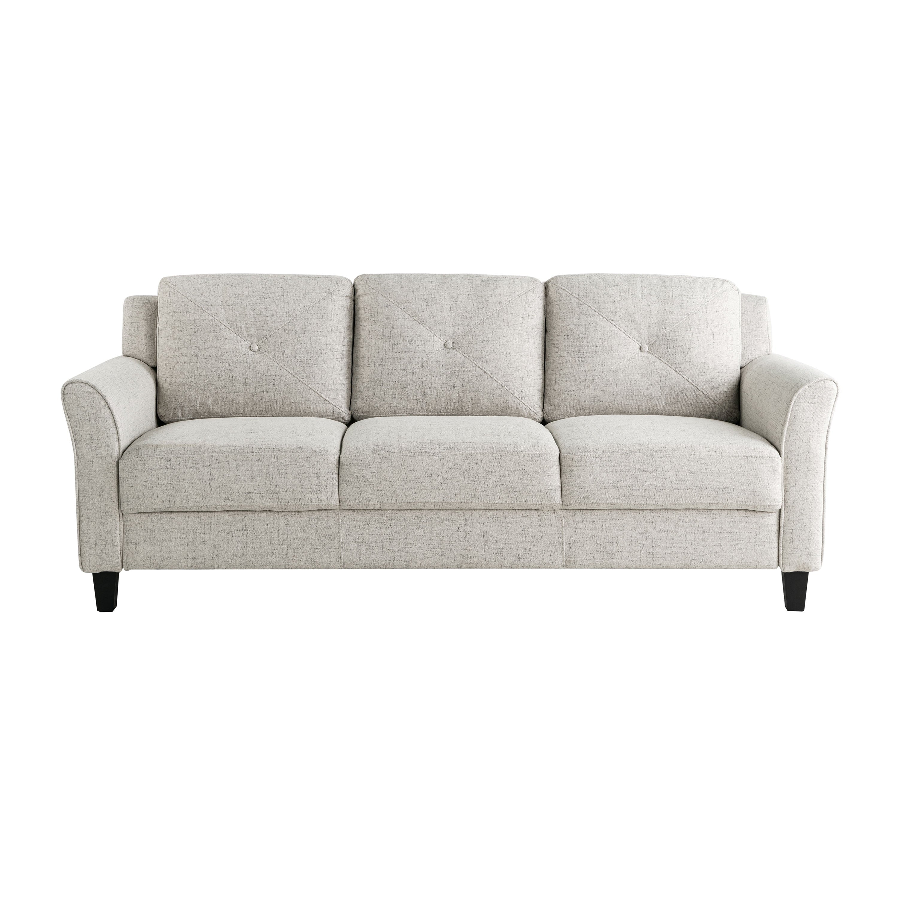 Lifestyle Solutions Taryn Curved Arms Sofa, Black Fabric