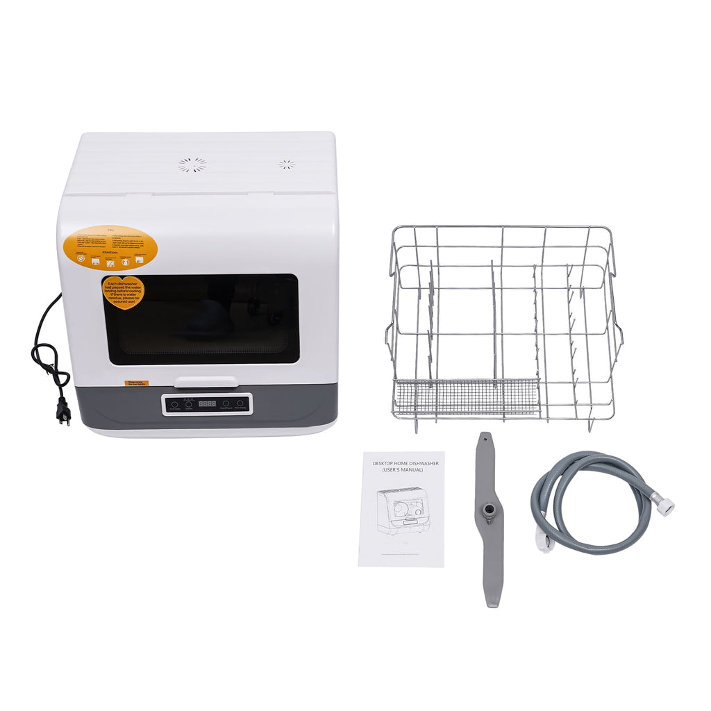 110V 800W Countertop Dishwasher with 3 Wash Modes ,Stainless Steel Portable Mini Dishwasher,Space-Saving,Ideal for Small Kitchens & RVs