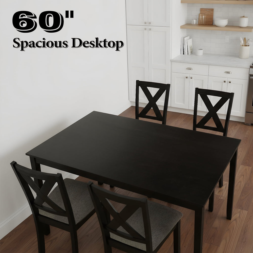 Kithkasa 47 Dining Table for 6 People,Wooden Farmhouse Kitchen Table for Kitchen, Living Room,Dining Room,Natural