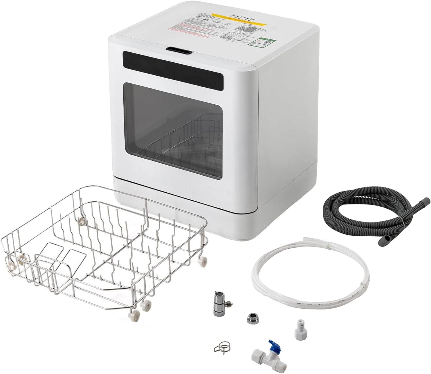 Countertop Dishwasher, White Portable Dishwasher with Water Tank 4 Washing Programs, 158°F High-Temperature Disinfection,  360° Spraying Dishwasher for RVs, Apartments, Dormitories,Home Kitchen