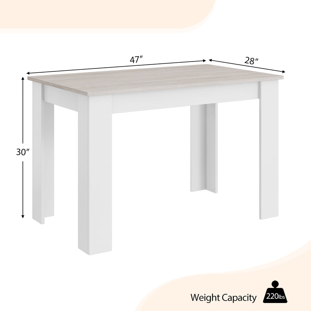 Costway Dining Table 47 Inch Kitchen Dining Table Rectangular for Small Space Dark Gray