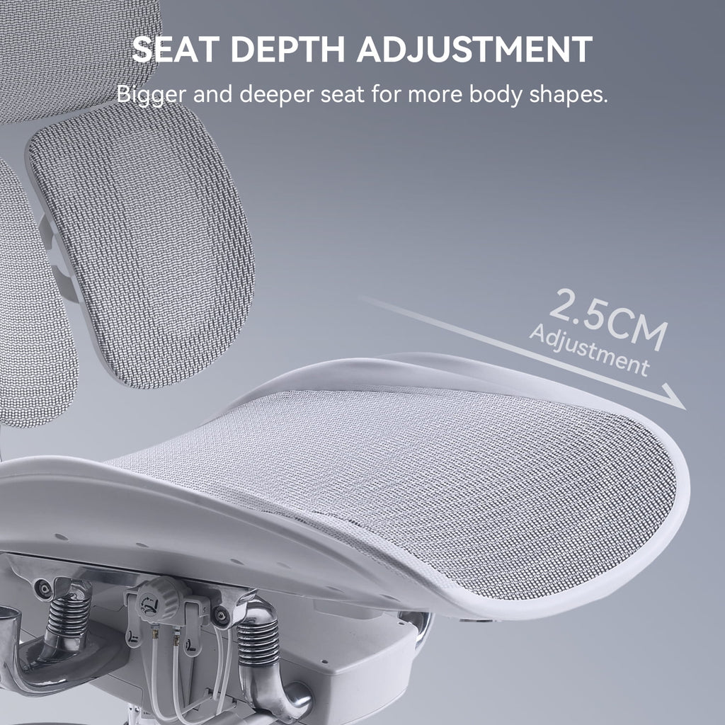 SIHOO Doro-S300 Ergonomic Office Chair, High Back Mesh Office Chair, Zero-Gravity Mechanism-6D Coordinated Armrests Desk Chair for Home Office - White