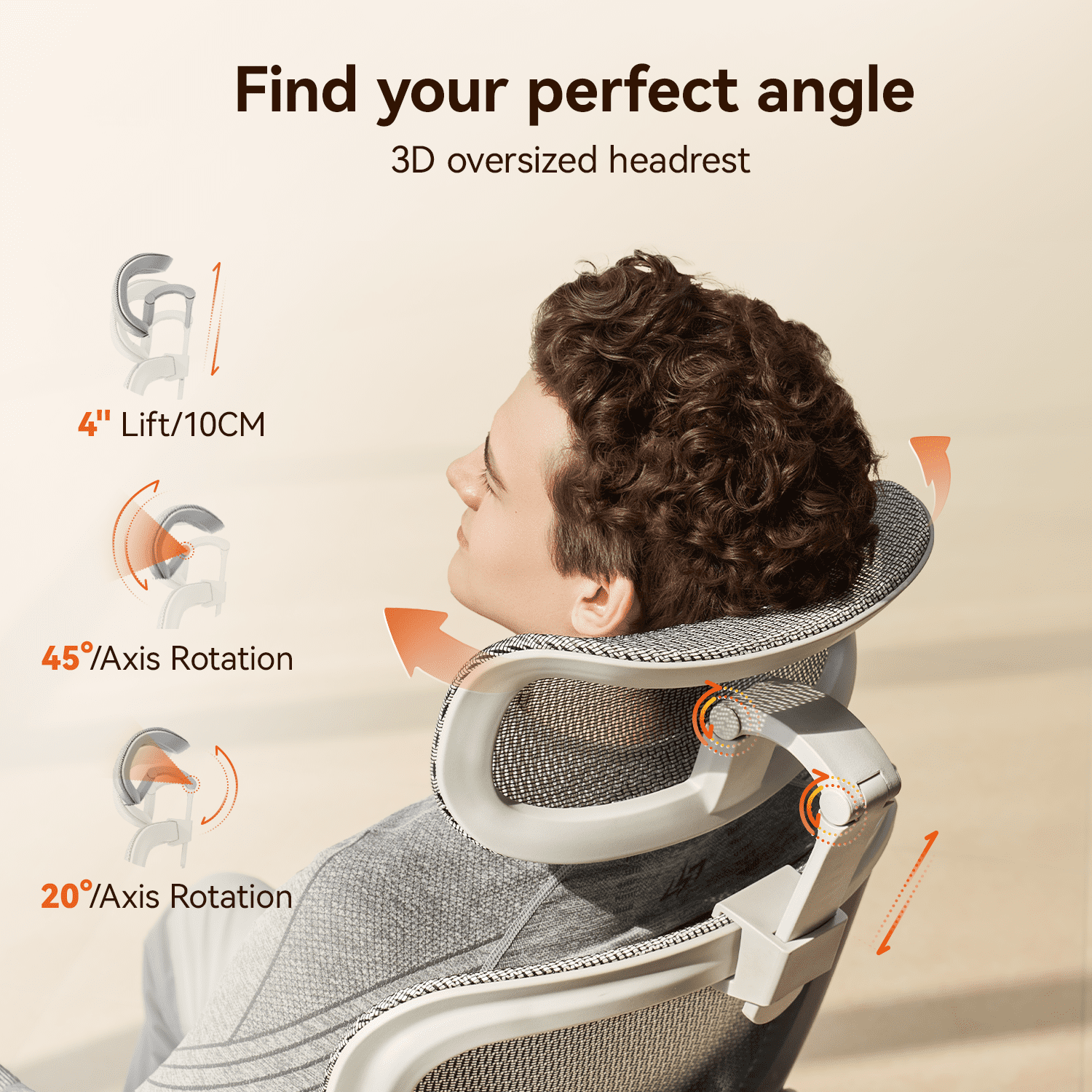 SIHOO B100 Pro Ergonomic Office Chair, Adaptive Elastic Lumbar Desk Chair, 4D Arms & 3D Ultra-Wide Headrest Computer Chair for Teenager, High Back Executive Chair for Home Office & Gaming, White