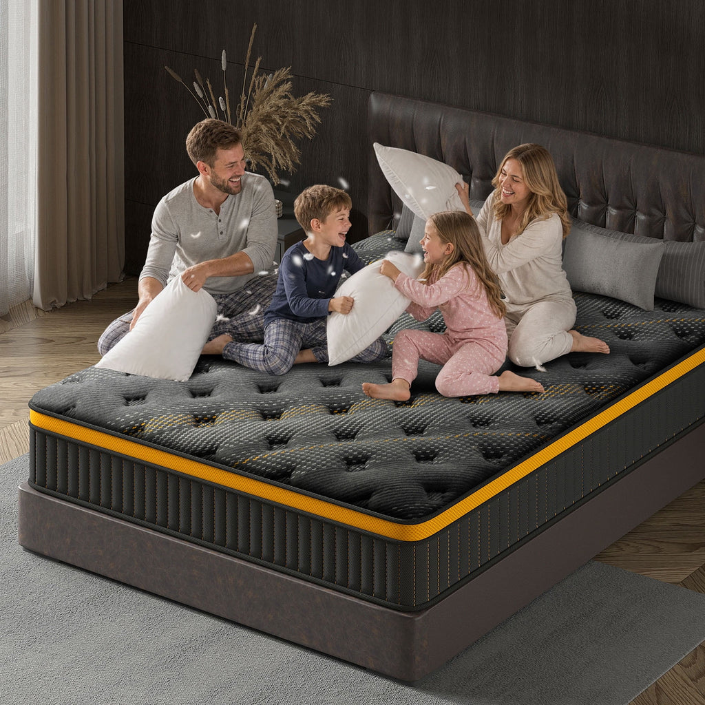 NISIEN QUEEN Size Mattress (Upgraded), 12 Inch Luxury Hybrid QUEEN Mattress in a Box, Cooling Gel Memory Foam & Pocket Springs, Medium Firm, Back Pain Relief, Extra Edge Support, 365-Night Trial
