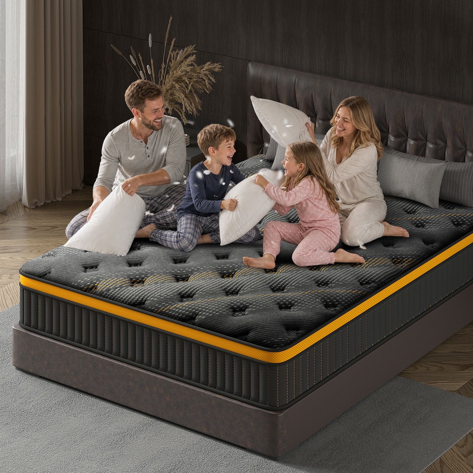 NISIEN QUEEN Size Mattress (Upgraded), 12 Inch Luxury Hybrid QUEEN Mattress in a Box, Cooling Gel Memory Foam & Pocket Springs, Medium Firm, Back Pain Relief, Extra Edge Support, 365-Night Trial