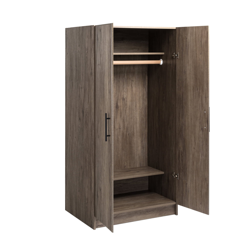 Prepac Armoir, Elite 32W x 35H x 20D White Wardrobe Closet & Cabinet - Functional Clothes Storage with Hanging Rail, Armoire Wardrobe - WEW-3264
