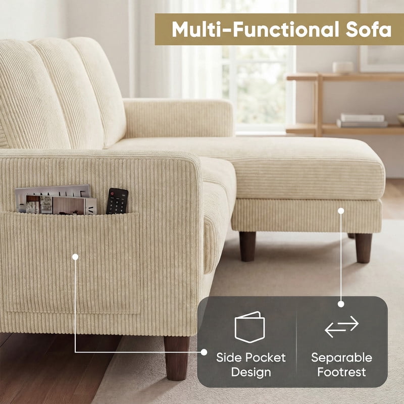 Homall Cloud Modular Sectional Sofa 3 Seat L-Shaped Cloud Oversized Sofa Couch for Living Room, Apartment and Small Space,Dark Gray