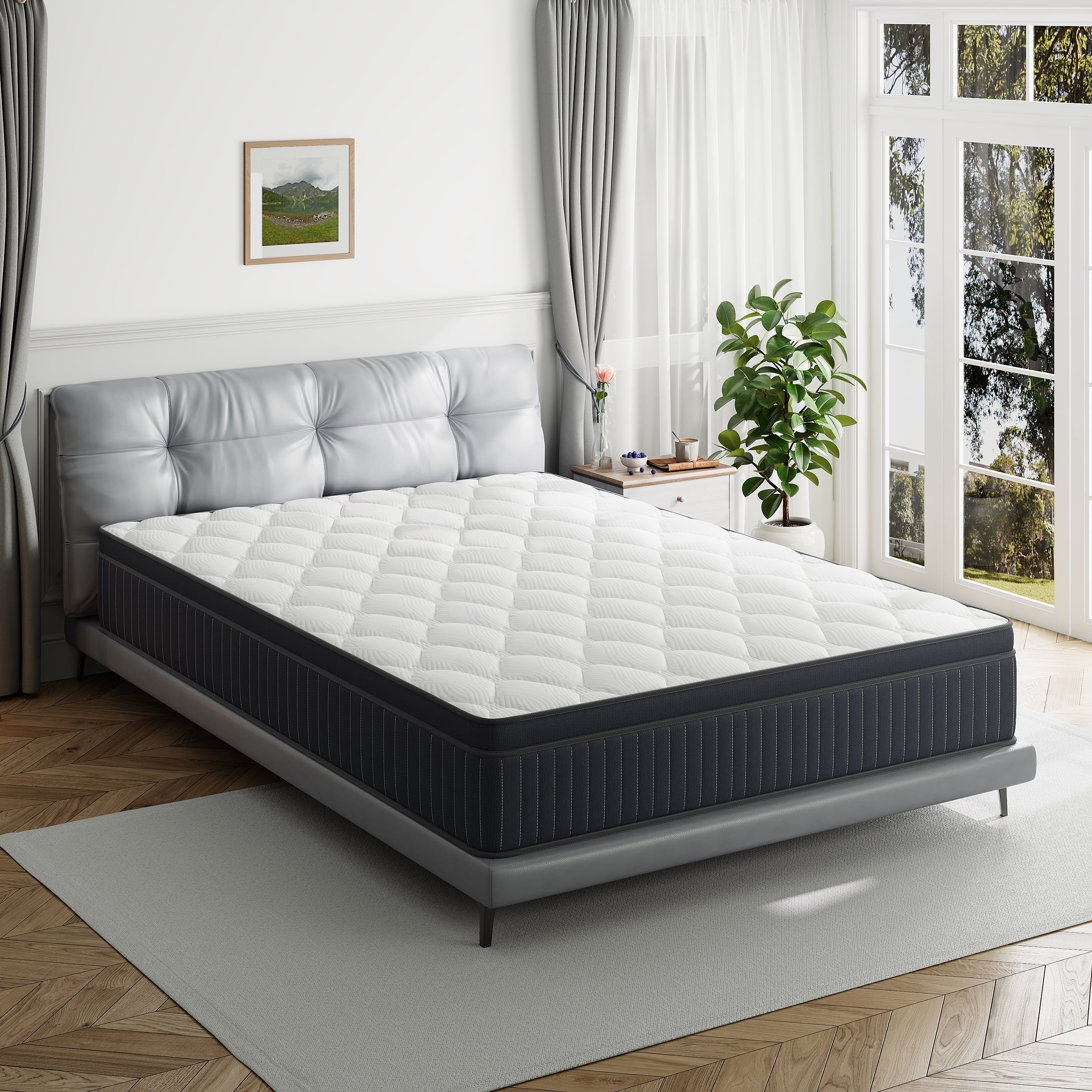 Babo Care 12 Inch Queen Mattress, Euro Top Hybrid Mattress, Medium Feel, Pocket Coils, Motion Isolation
