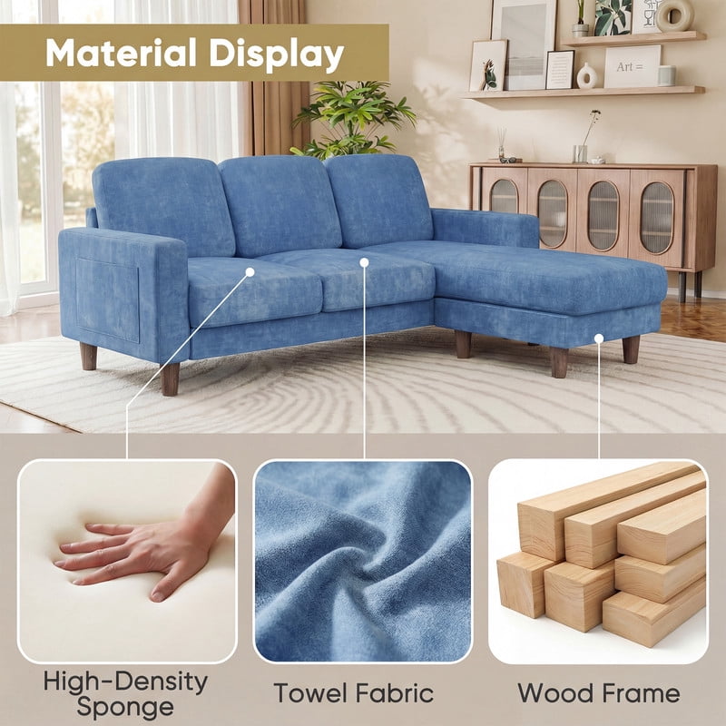 Homall Cloud Modular Sectional Sofa 3 Seat L-Shaped Cloud Oversized Sofa Couch for Living Room, Apartment and Small Space,Dark Gray