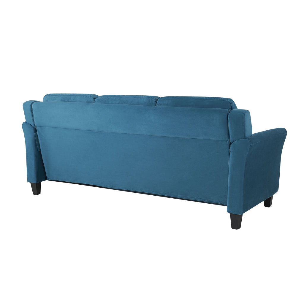 Lifestyle Solutions Taryn Curved Arms Sofa, Black Fabric