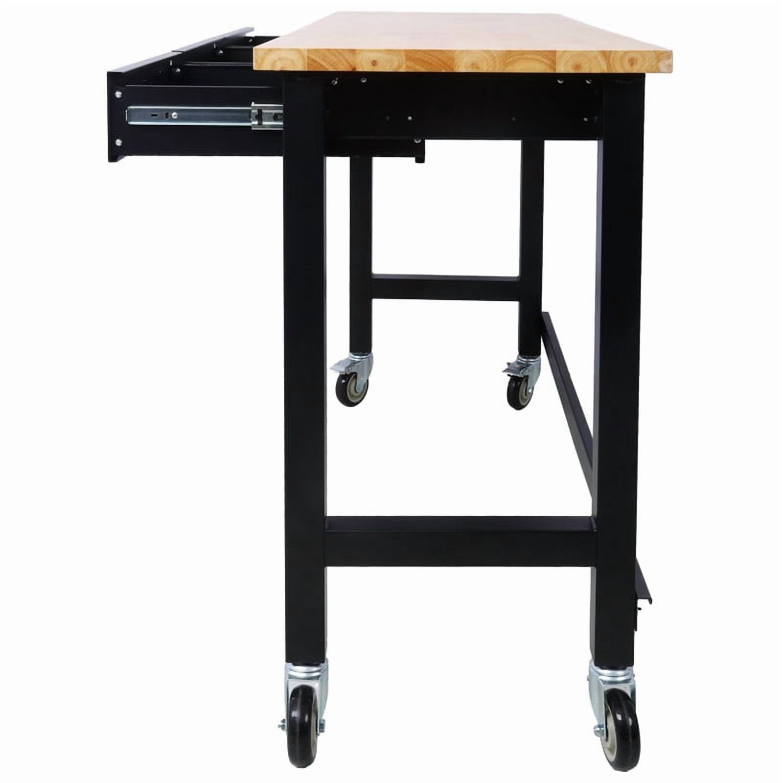 60 × 20 Multifunctional Workbench with Three Drawers, Four Swivel Casters, Stable & High-Quality