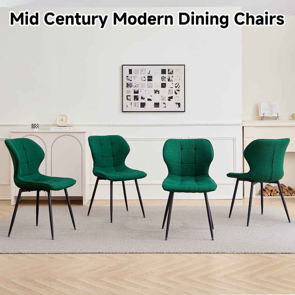 47 Round Dining Table Set for 4 Mid-Century Modern Kitchen Table with 4 Upholstered Chairs Kitchen Coffee Set Dining Table and Chairs for Living Room(Natural Table with 4 Beige Chairs)