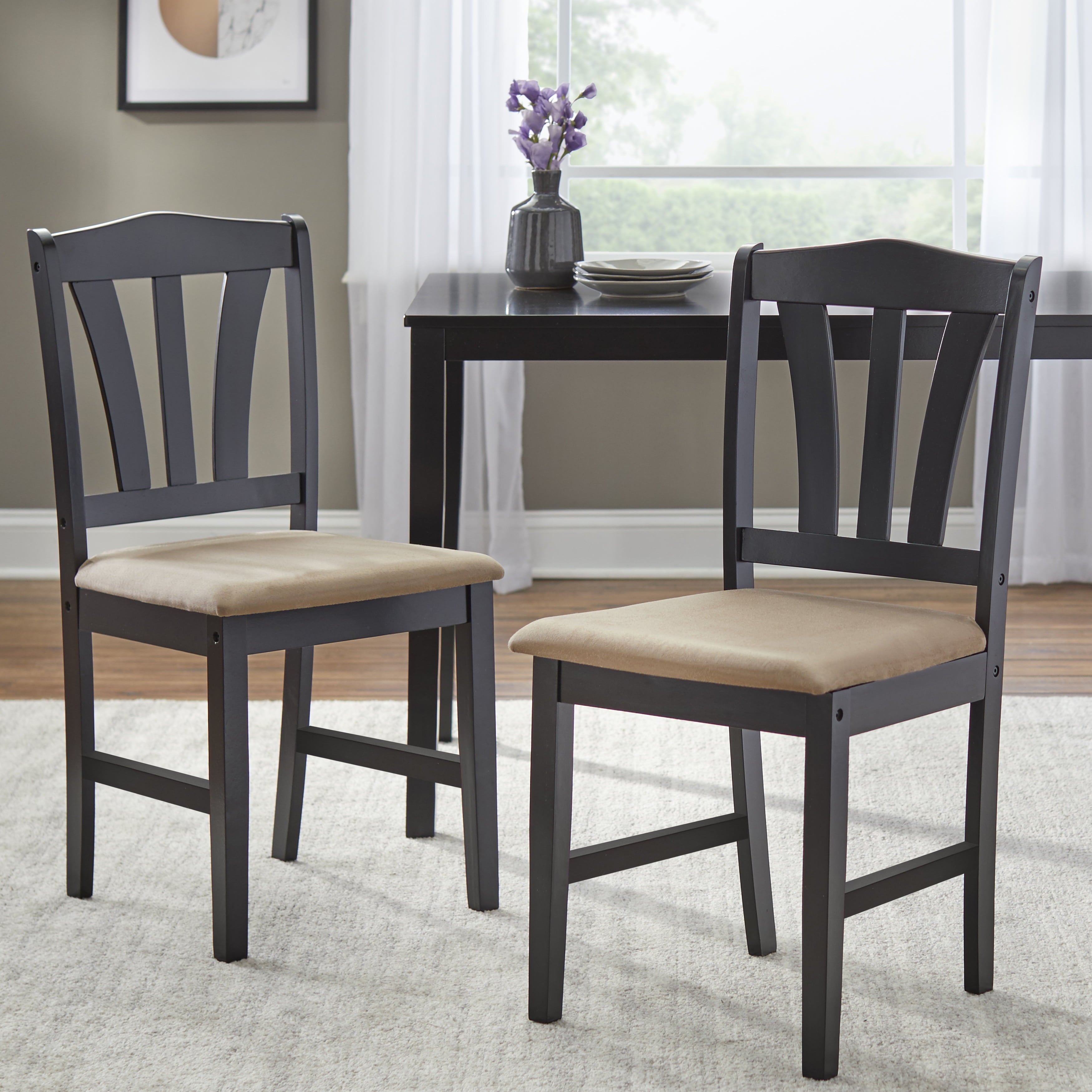 TMS Metropolitan 5-Piece Wood Farmhouse Upholsered Dining Set with Table and Chairs, White