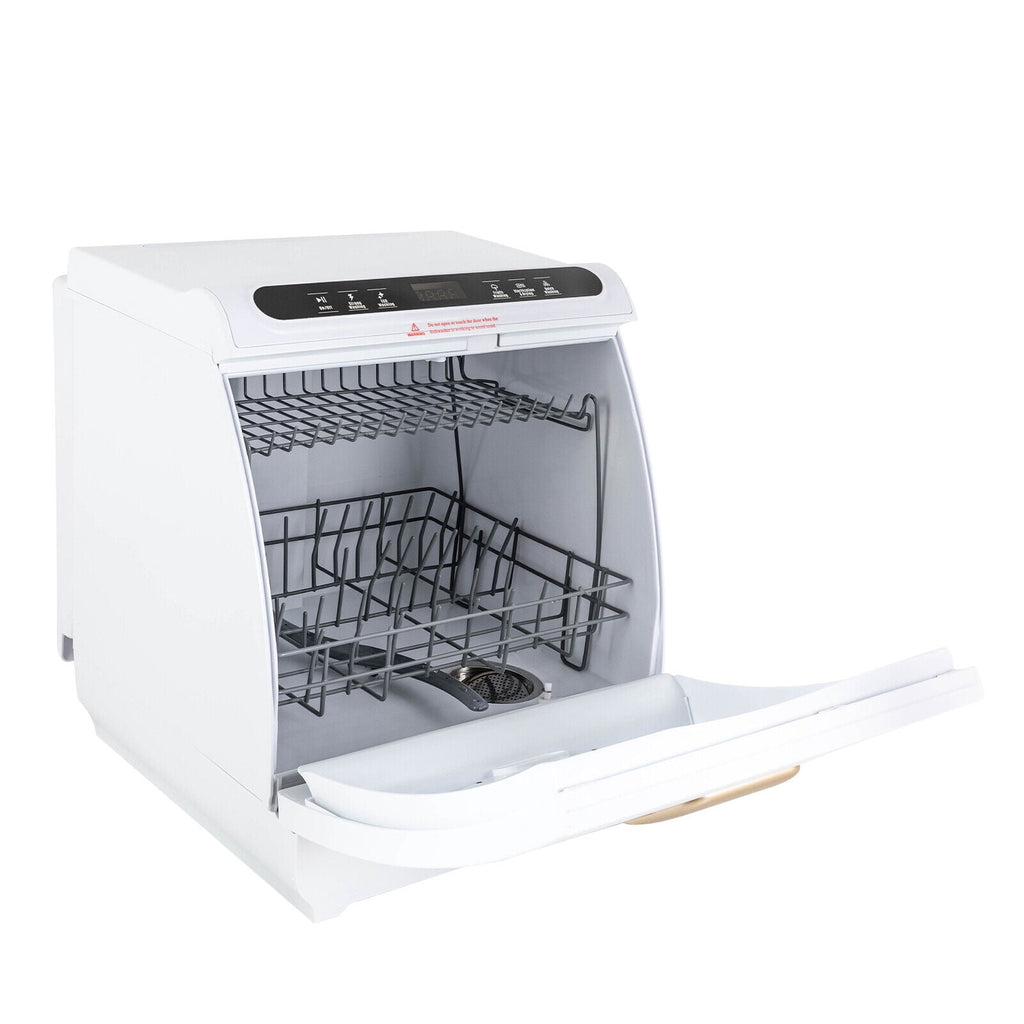 Portable Countertop Dishwasher Air Drying 5 Programs W/ 7L Water Tank 110V
