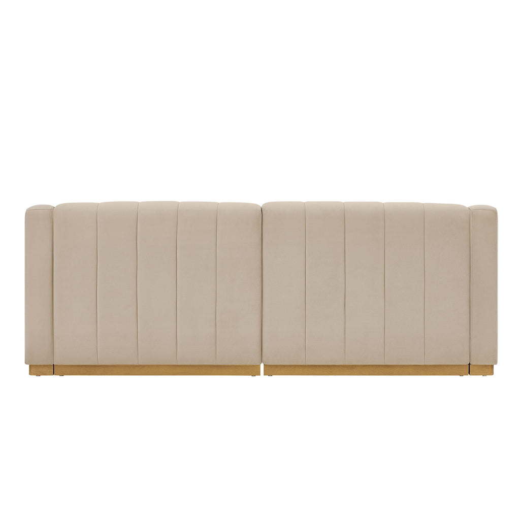 Better Homes & Gardens Lillian Channel Tufted Sofa 83.5 Cream Linen