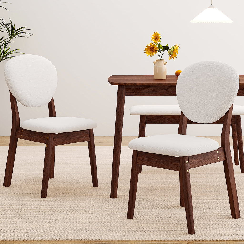 Ktaxon Solid Wood Dining Table Set for 4, Mid-Century Dining Room Table with 2 Padded Chairs & Bench, 47.3 Dining Room Set for 4 Family Use, Natural