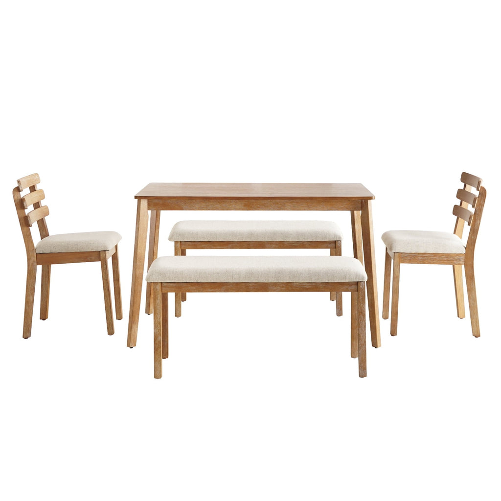 Kithkasa 47 Dining Table for 6 People,Wooden Farmhouse Kitchen Table for Kitchen, Living Room,Dining Room,Natural