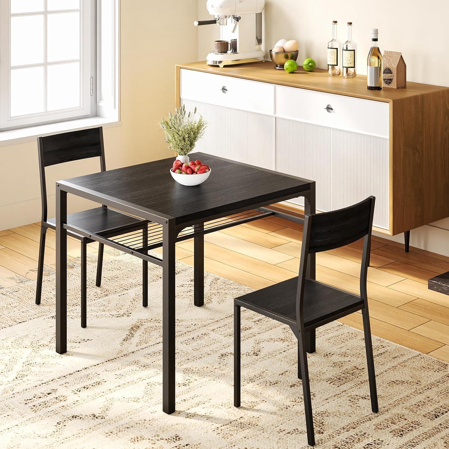 Aiho 7-Piece Dining Table Set for 6, Space-Saving Kitchen Table with Chairs, Compact Dining Furniture for Small Spaces & Apartments, Retro