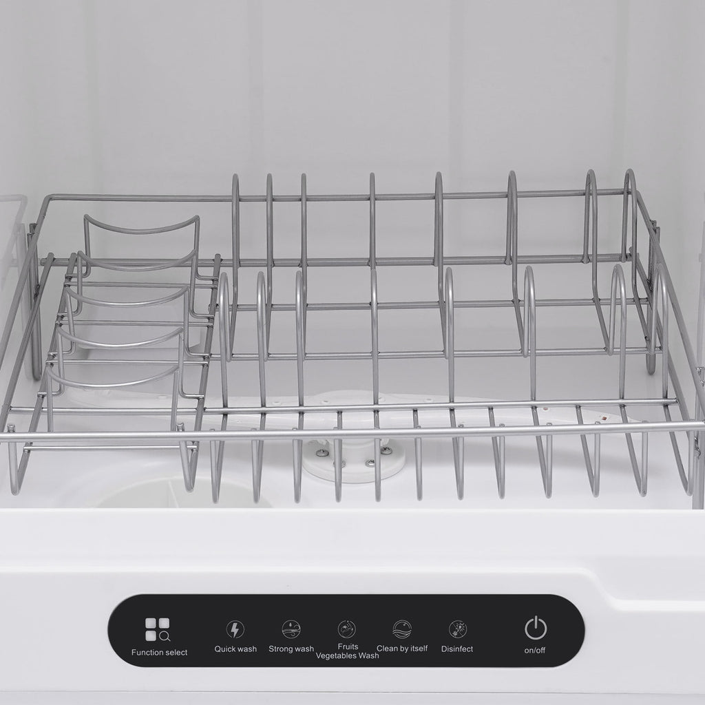 ToppiJoy Portable Countertop Dishwasher with 5 Washing Functions, Quick Wash, Sterilization & Energy-Saving Design – Ideal for Small Kitchens, Apartments, and Family Homes