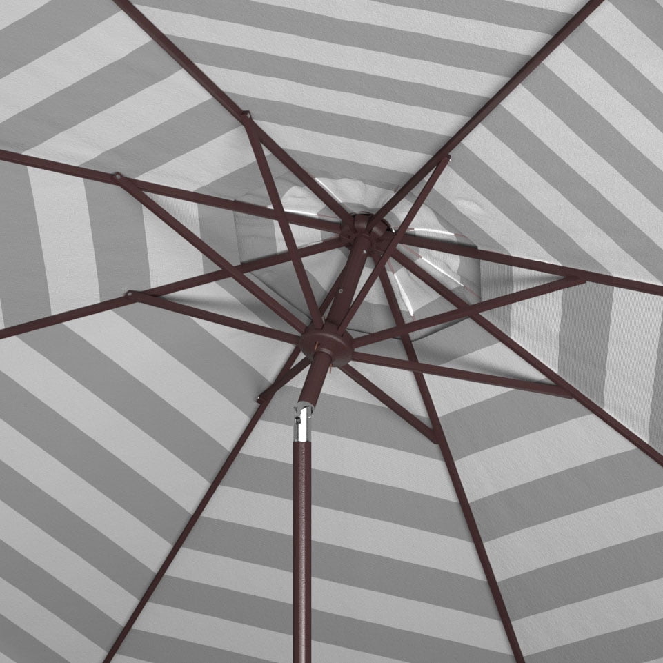 SAFAVIEH Outdoor Collection Vienna 11-Foot Round Crank Umbrella Navy/White