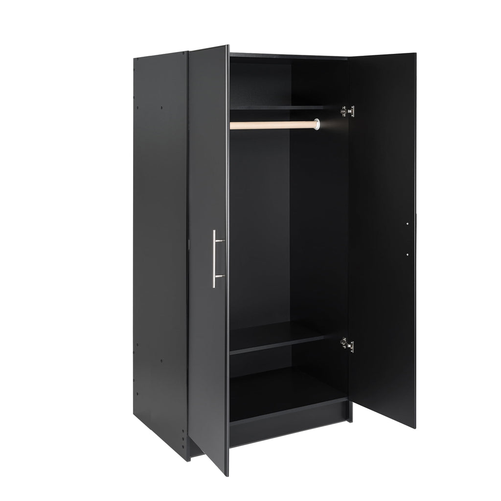 Prepac Armoir, Elite 32W x 35H x 20D White Wardrobe Closet & Cabinet - Functional Clothes Storage with Hanging Rail, Armoire Wardrobe - WEW-3264