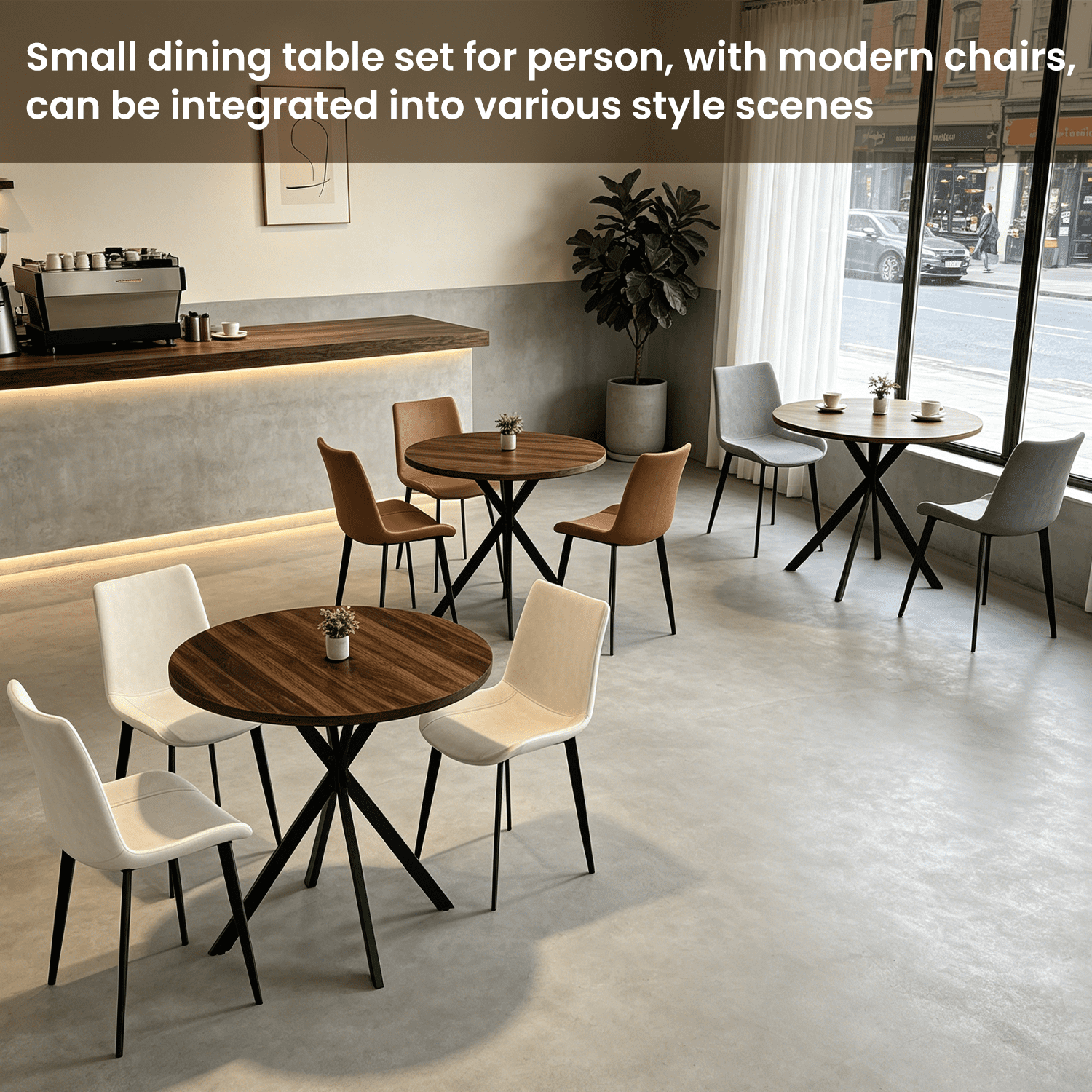 Small Round Dining Table for 2-4 People, 31.7 Modern Round Kitchen Table, Space-Saving Table for Living Dining Room, Coffee ,Apartment