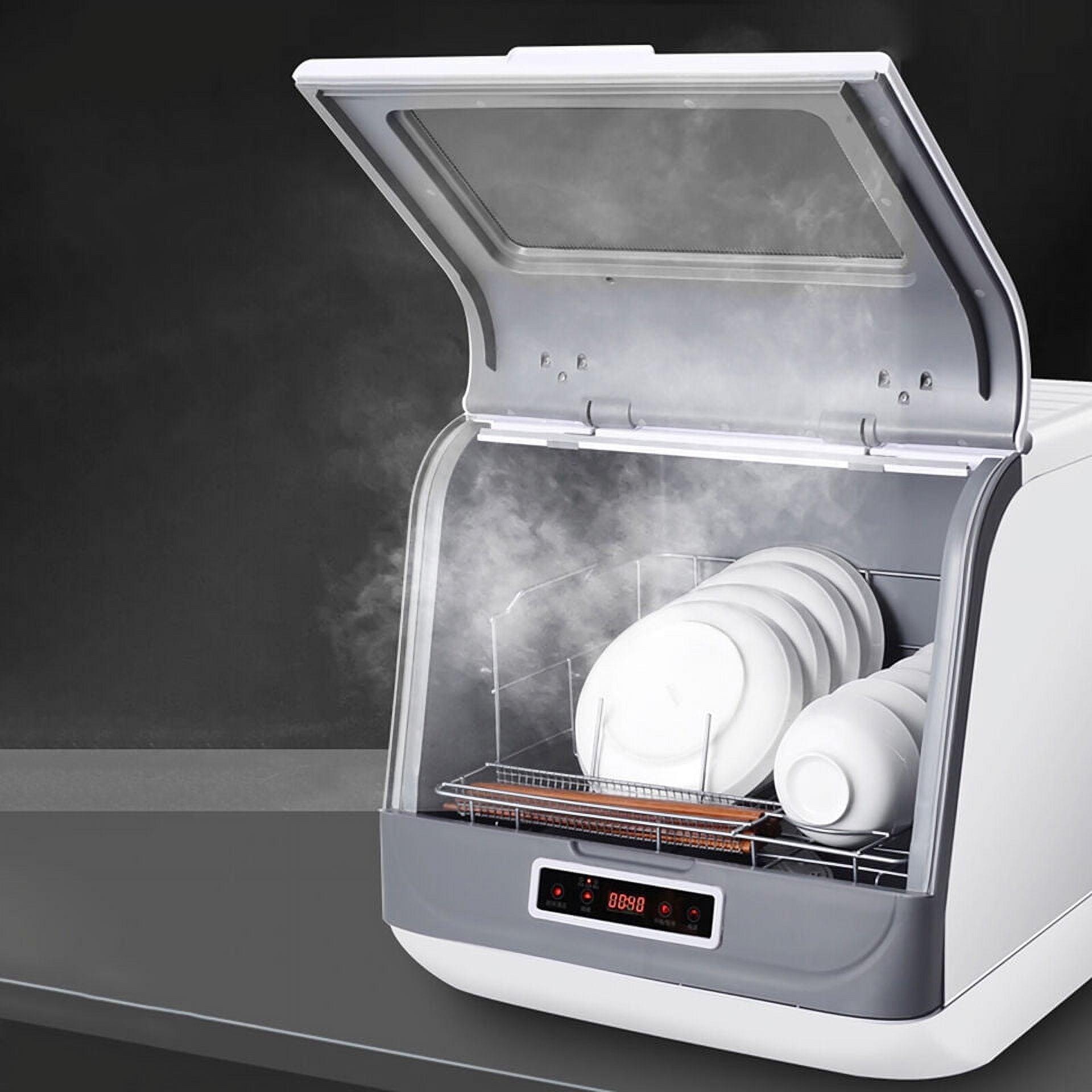 Portable Dishwasher Countertop, Compact Dishwasher W/75°C Air-Dry Function, 3 Washing Programs Mini Dish Washer for Apartments