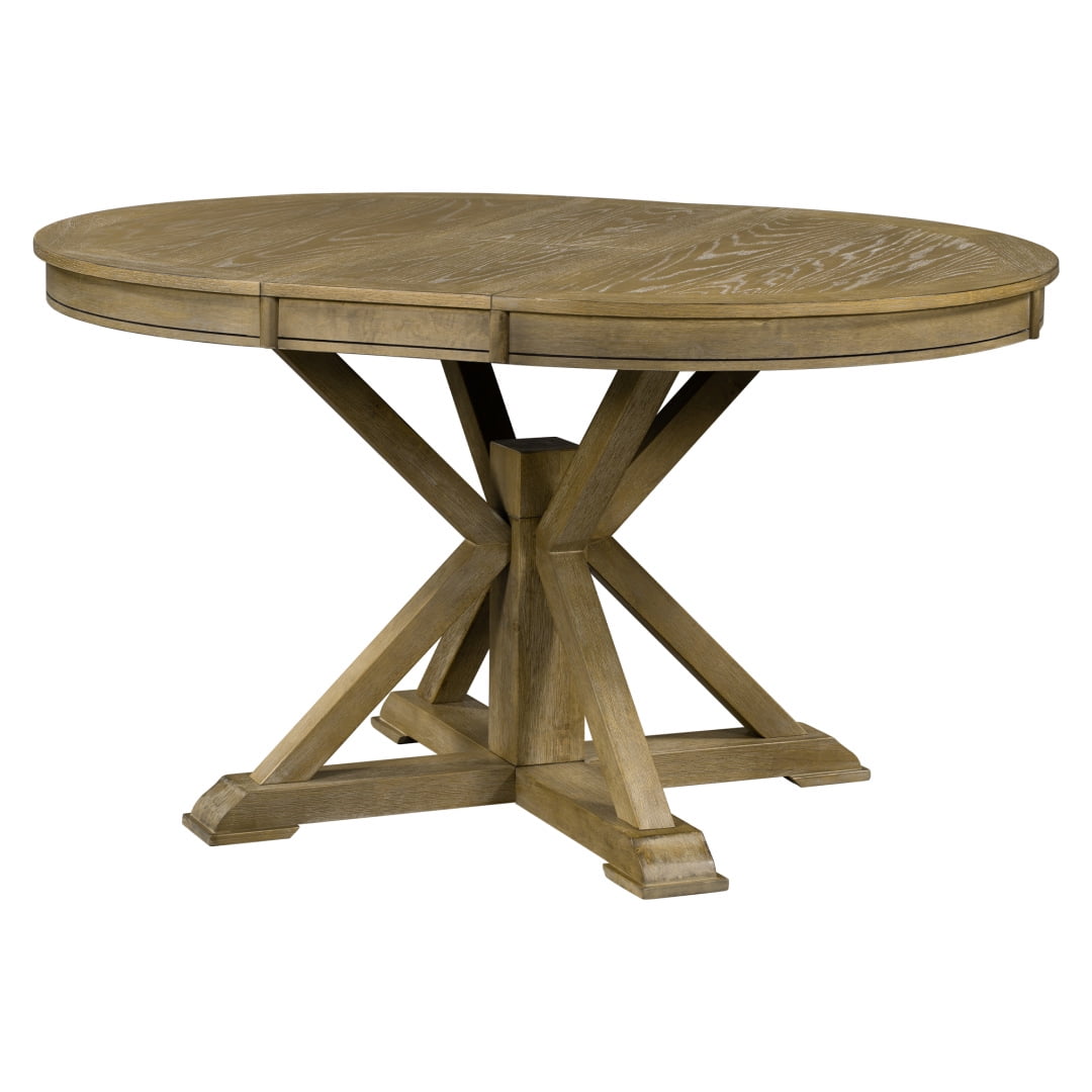 JAMPOOCA Retro Style MDF Extendable 5 Pieces Dining Table Set, Natural Wood