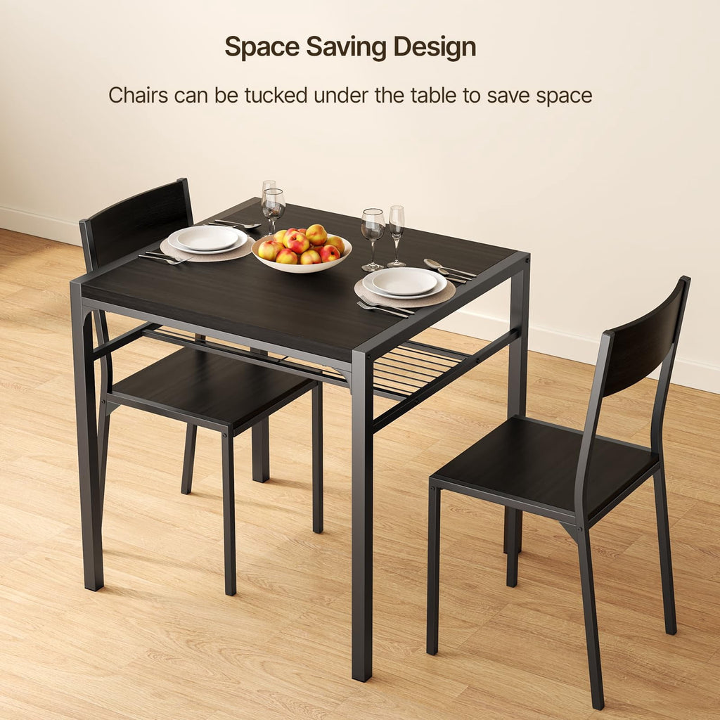 Aiho 7-Piece Dining Table Set for 6, Space-Saving Kitchen Table with Chairs, Compact Dining Furniture for Small Spaces & Apartments, Retro