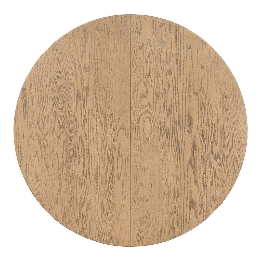 Harper & Bright Designs Farmhouse 5 Piece Kitchen Dining Table Set for 4, Solid Wood Extendable Round Dining Table Set and 4 Upholstered Chairs, Retro Dining Set for Kitchen, Natural Wood Wash