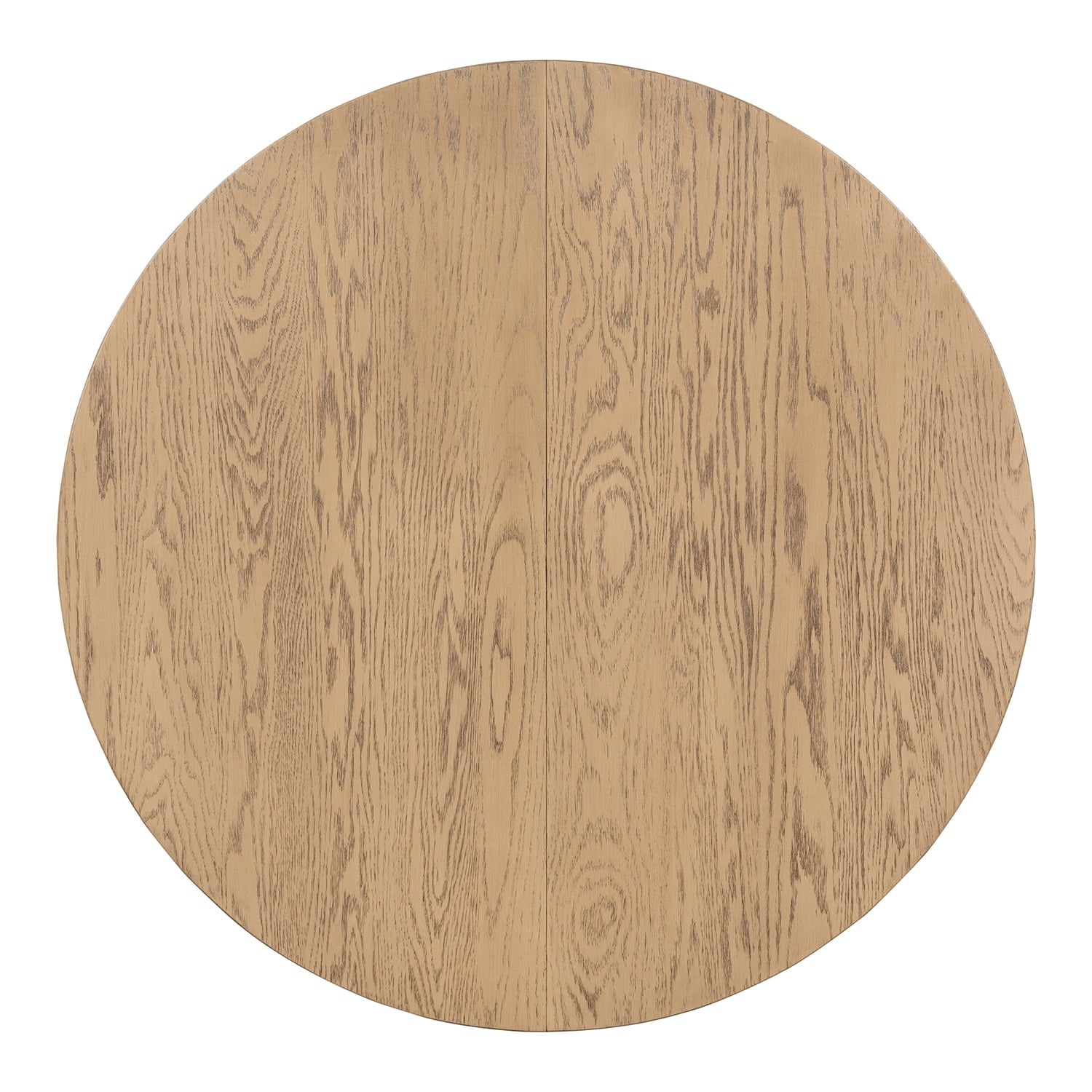 Harper & Bright Designs Farmhouse 5 Piece Kitchen Dining Table Set for 4, Solid Wood Extendable Round Dining Table Set and 4 Upholstered Chairs, Retro Dining Set for Kitchen, Natural Wood Wash